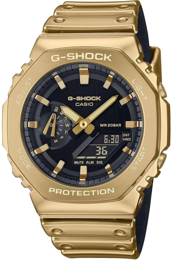 G-Shock GM-2100YMG-9ADR Mens Watch, Gold Stainless Steel Bezel, Analog-Digital Display, Shock Resistant