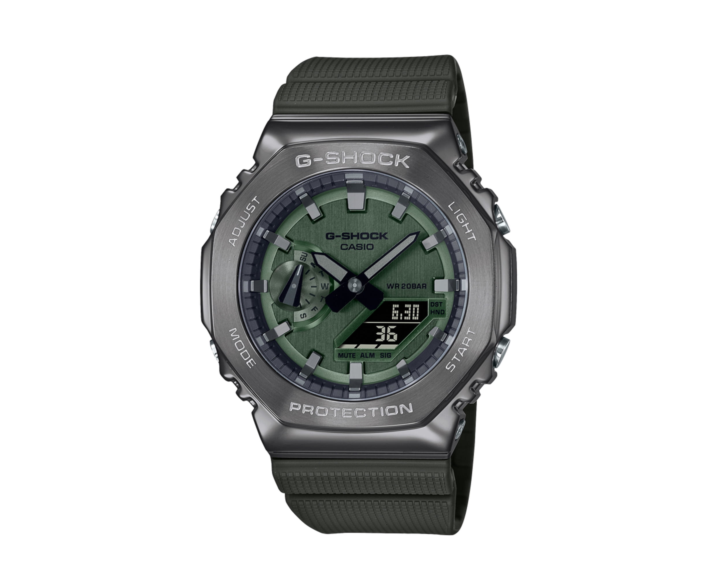 G-shock　GM2100B G-Shock CasiOak GM2100B Series 3A_Green/Black - Walmart.com