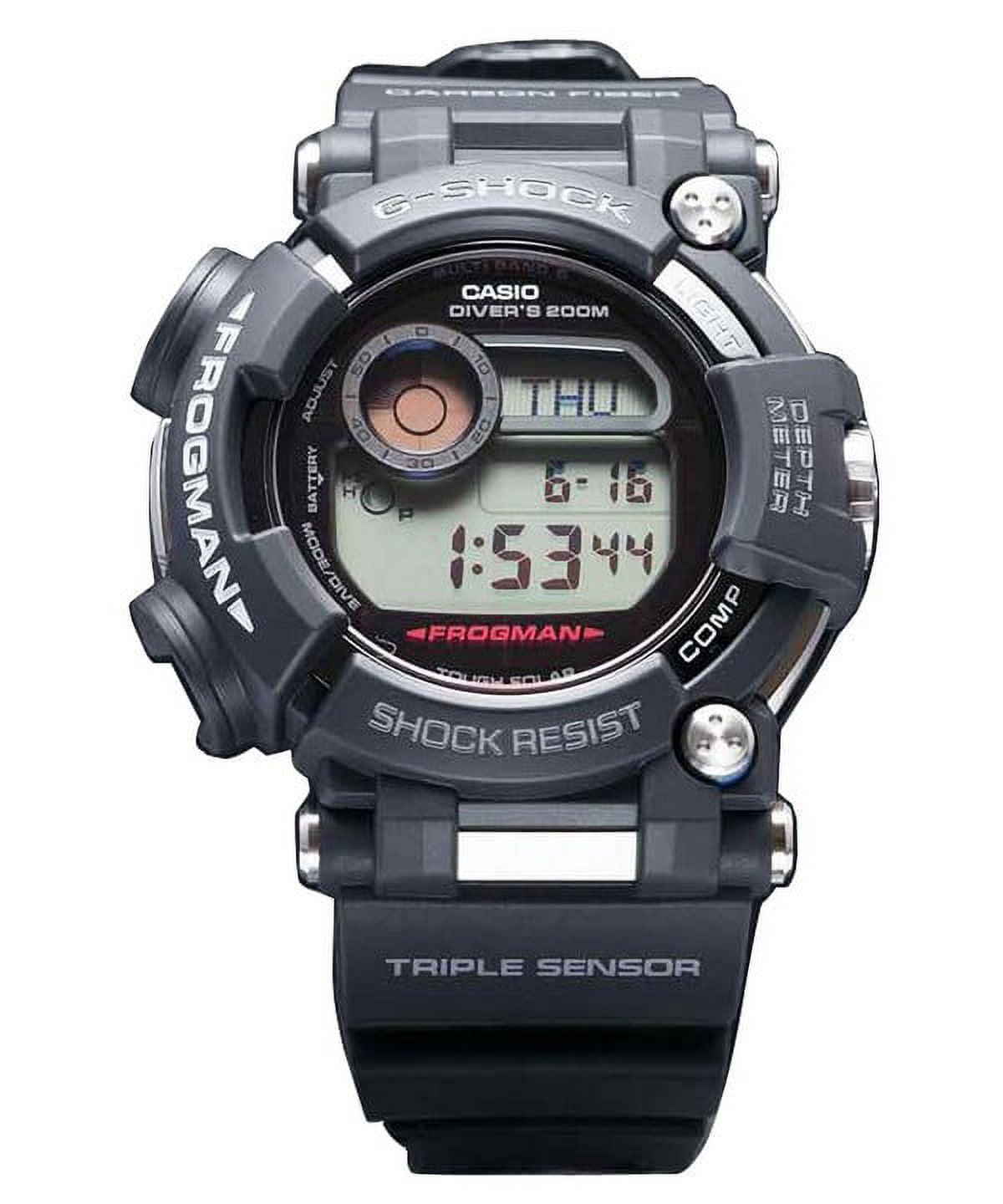 Casio G-Shock GWF-D1000-1 Frogman Professional Divers ISO 200m Triple  Sensor Solar Wave Ceptor Men's Watch (Black)