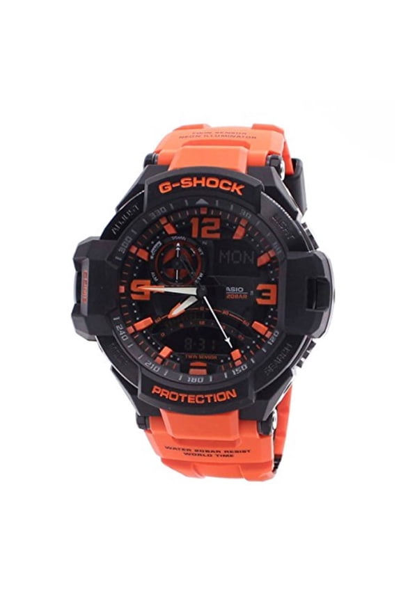 Men's Ana-Digi Orange Resin Strap Outdoor Watch - GA1000-4A