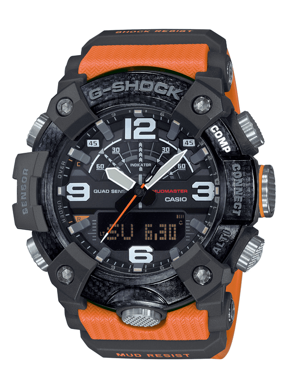 Men's Carbon Mudmaster Shock Resistant 200 Meter Water Resistant Bluetooth Watch, (Model GG-B100-1A9CR)