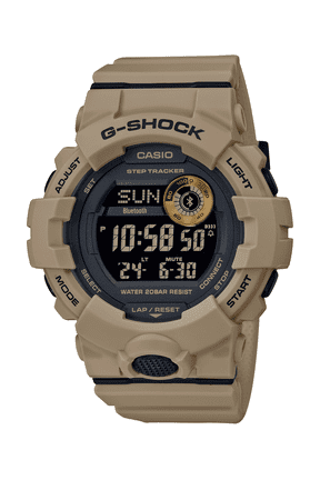 Men's Power Trainer Step Counter Shock Resistant 200 Meter Water Resistant Watch, (Model GBD-800UC-5CR)