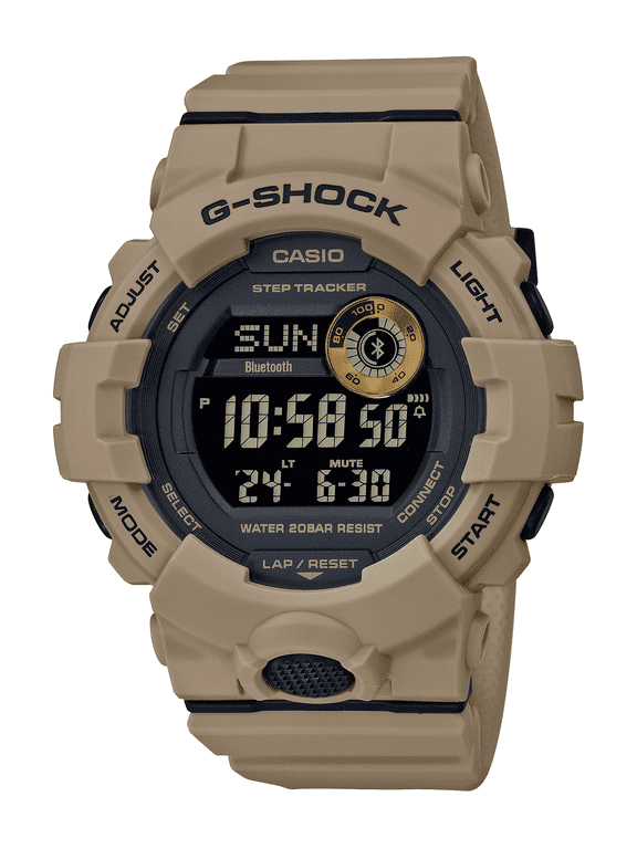 Men's Power Trainer Step Counter Shock Resistant 200 Meter Water Resistant Watch, (Model GBD-800UC-5CR)