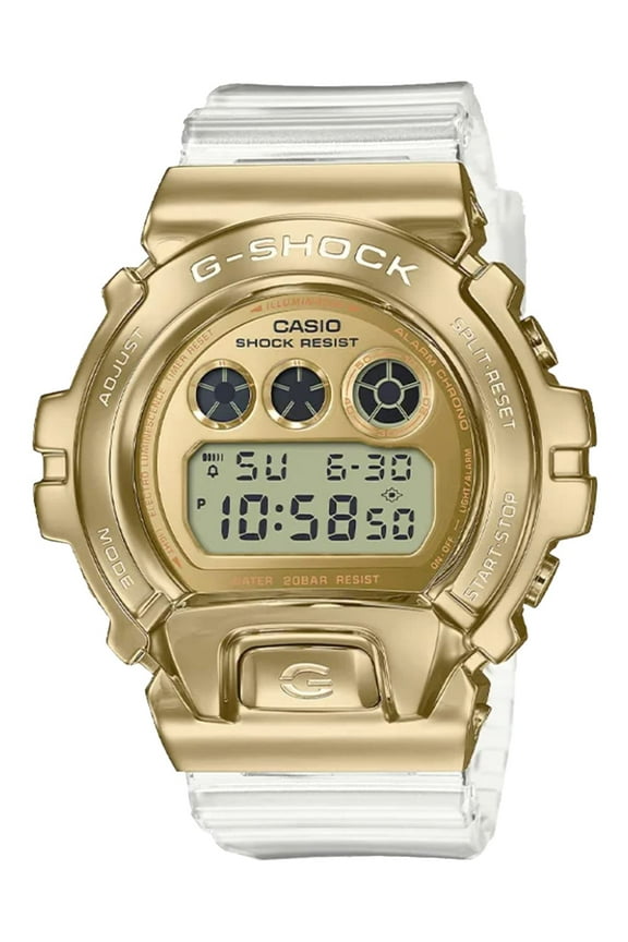 G-Shock Metal Covered GOLD Clear Semi-Transparent Watch GM-6900SG-9, GM6900SG