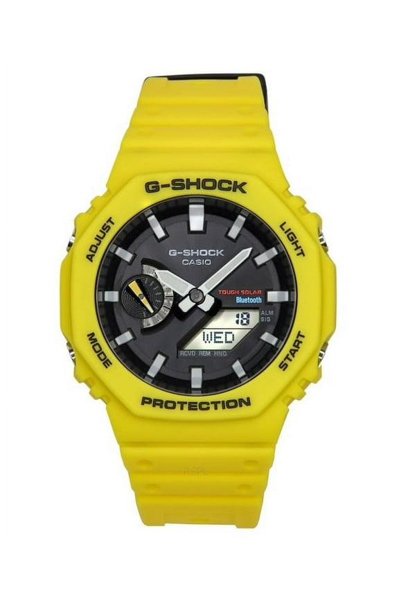 G-Shock Mobile Link Analog Digital Yellow Resin Strap Black Dial Solar GA-B2100C-9A 200M Men's Watch
