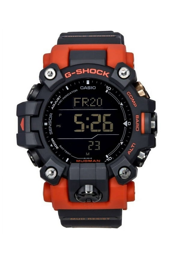 G-Shock Mudman Master Of G-Land Digital Orange And Black Resin Strap Solar GW-9500-1A4 200M Men's Watch