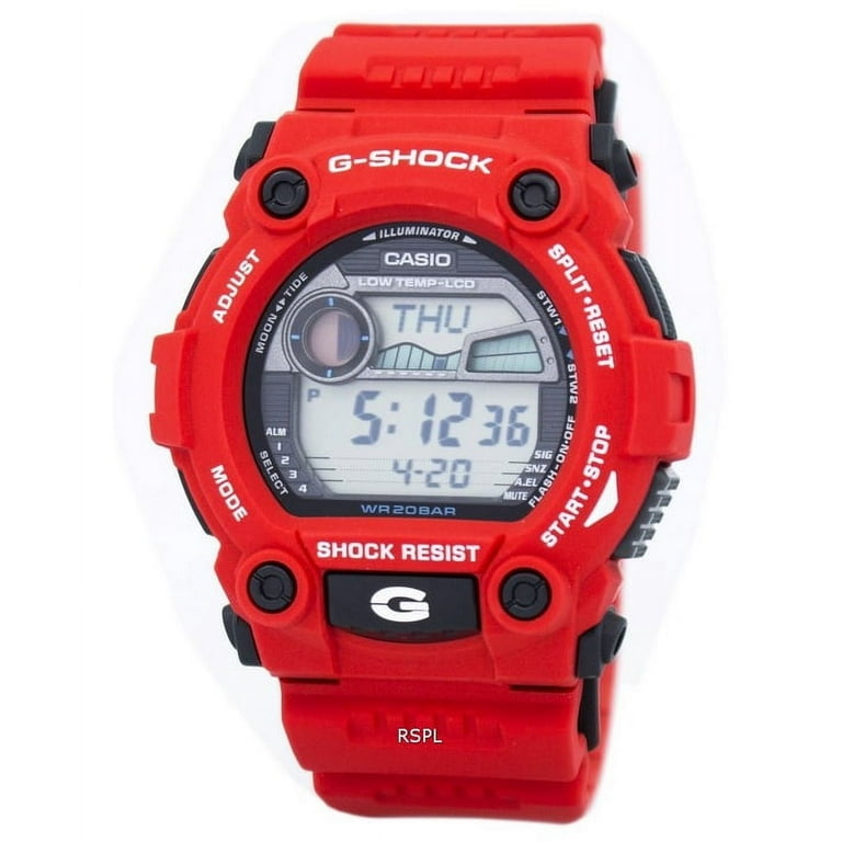 Casio G Shock Men's Watch, Red Resin, Tide Graph, G7900A-4D Casio G Shock Men's Watch, Red Resin, Tide Graph, G7900A-4D