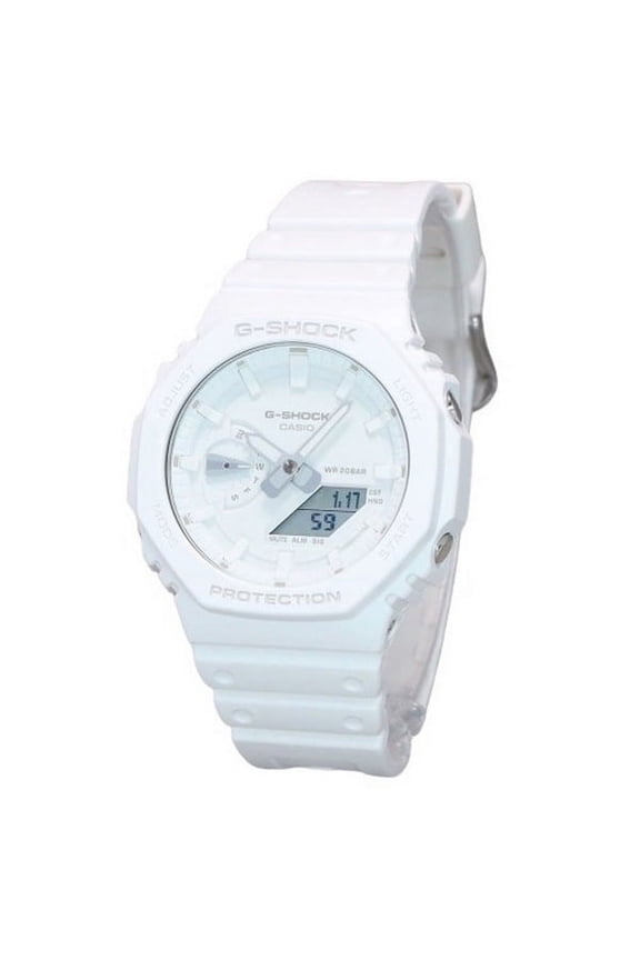 G-Shock Tone-on-Tone Analog Digital Resin Strap White Dial Quartz GA-2100-7A7 Men's Watch