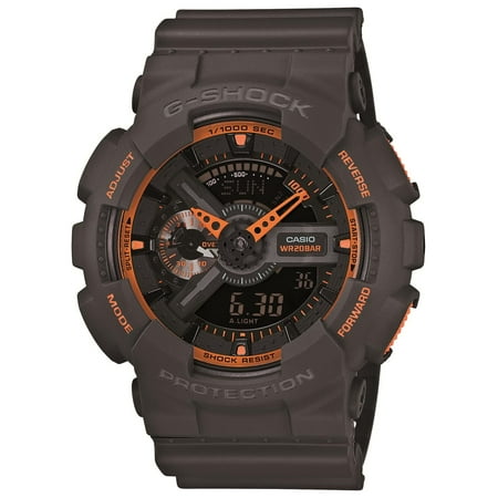 Casio G-Shock XL Analog Digital Watch with Neon accent Gray with orange