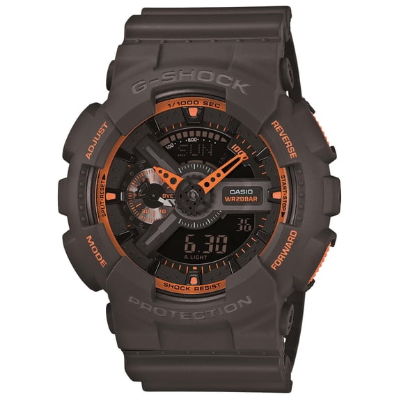 Casio G-Shock XL Analog Digital Watch with Neon accent Gray with orange