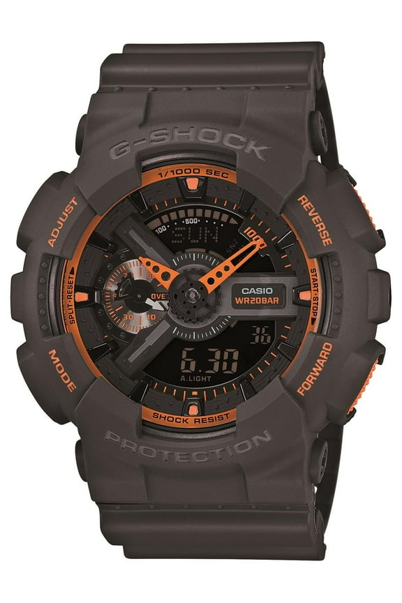 XL Analog Digital Watch with Neon accent Gray with orange