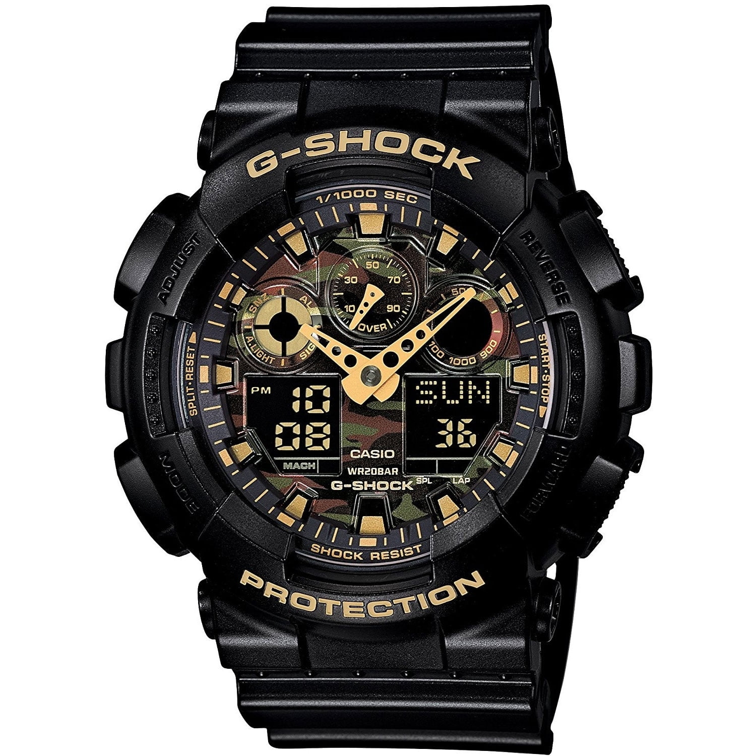 Casio G-Shock XL GA-100CF-1A9 Analog-Digital Watch Black/ Green - N/A