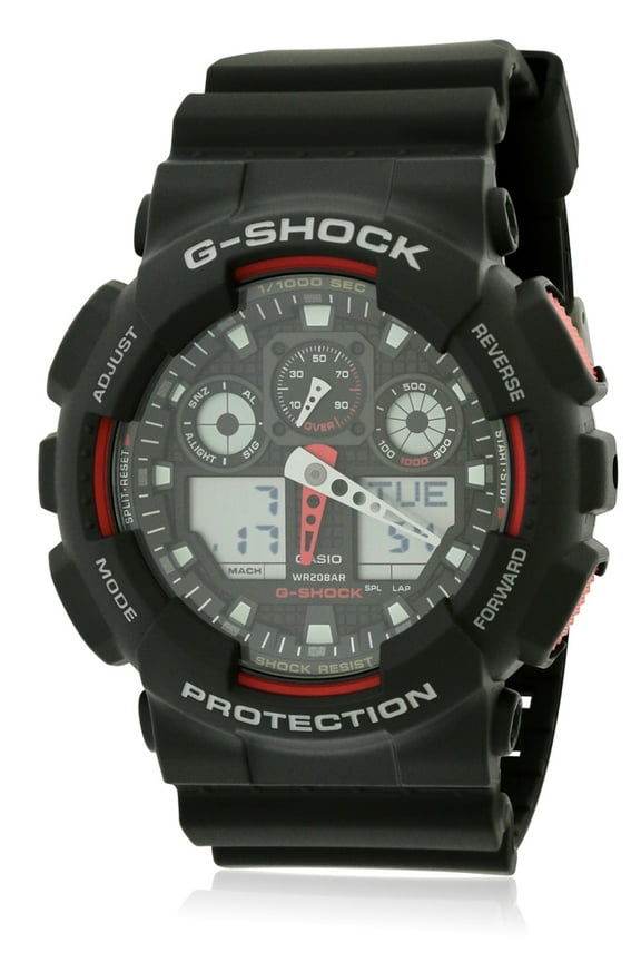 GA100-1A4 Male Black Plastic 51MM Quartz Analog Chronograph Alarm Watch