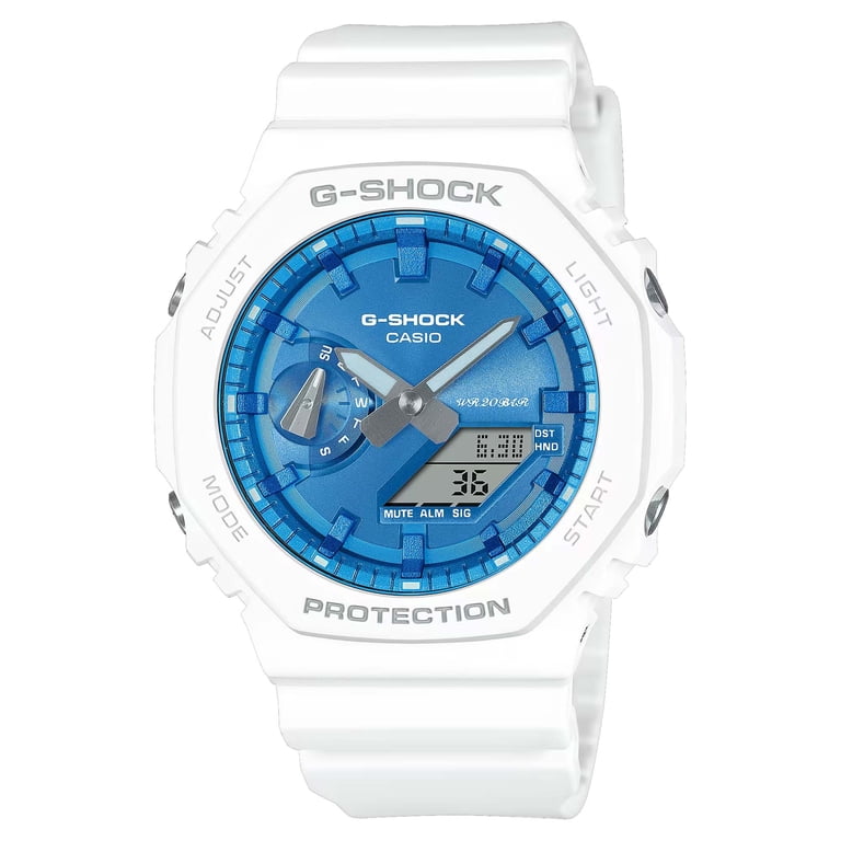 Casio GA2100WS-7A Men's Seasonal 2100 Series Analog Digital White