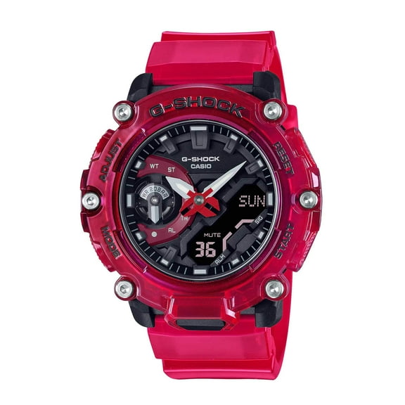 Casio GA2200SKL-4A Men's Sound Wave Red Strap Analog Digital Watch