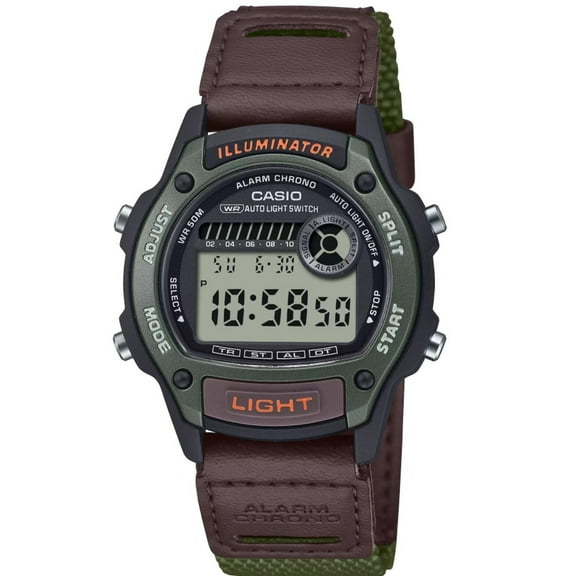 Casio Green Classic Digital Sport Watch with Cloth Strap W220HF-3AV