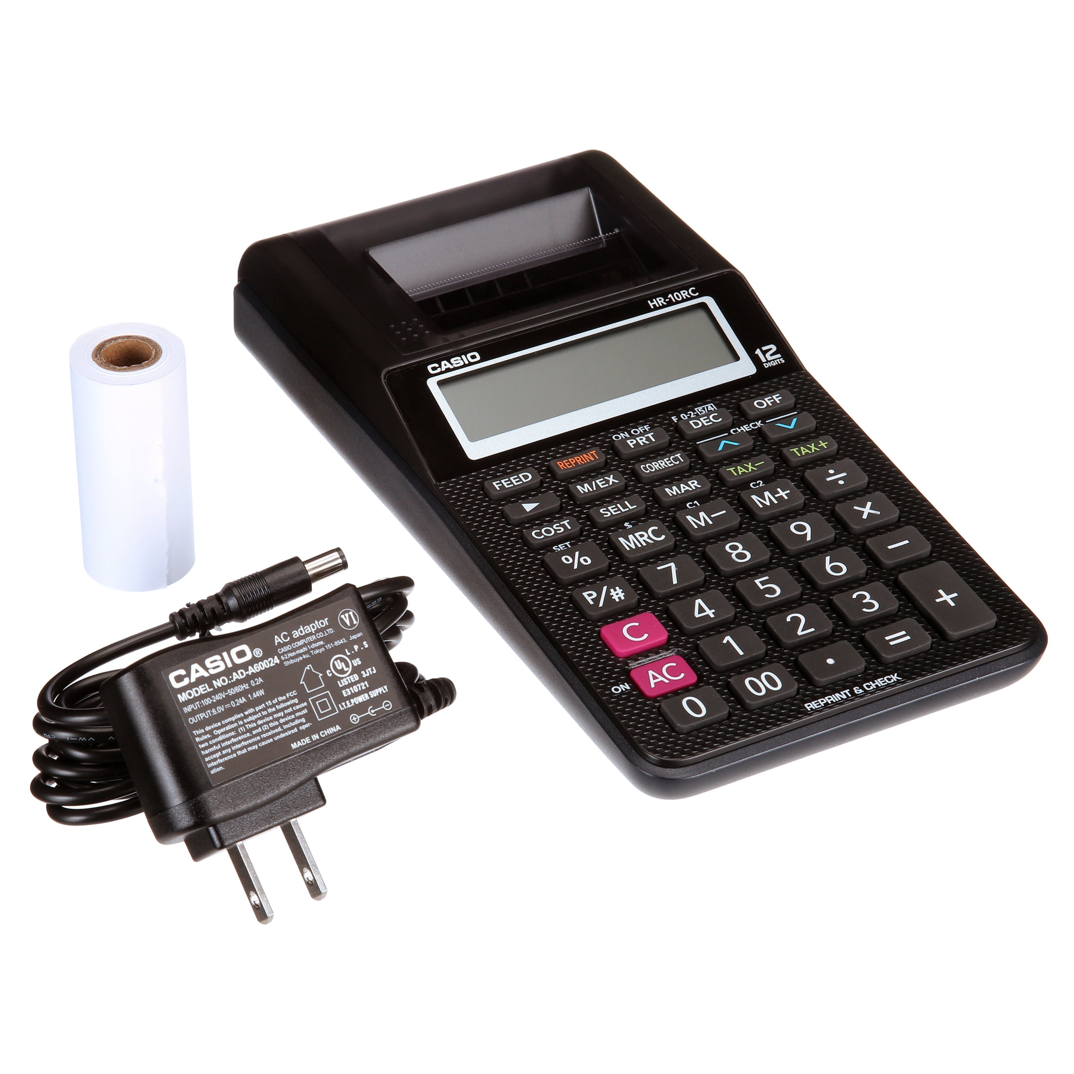 Casio HR-10RC Handheld Portable 12-Digit Printing Calculator