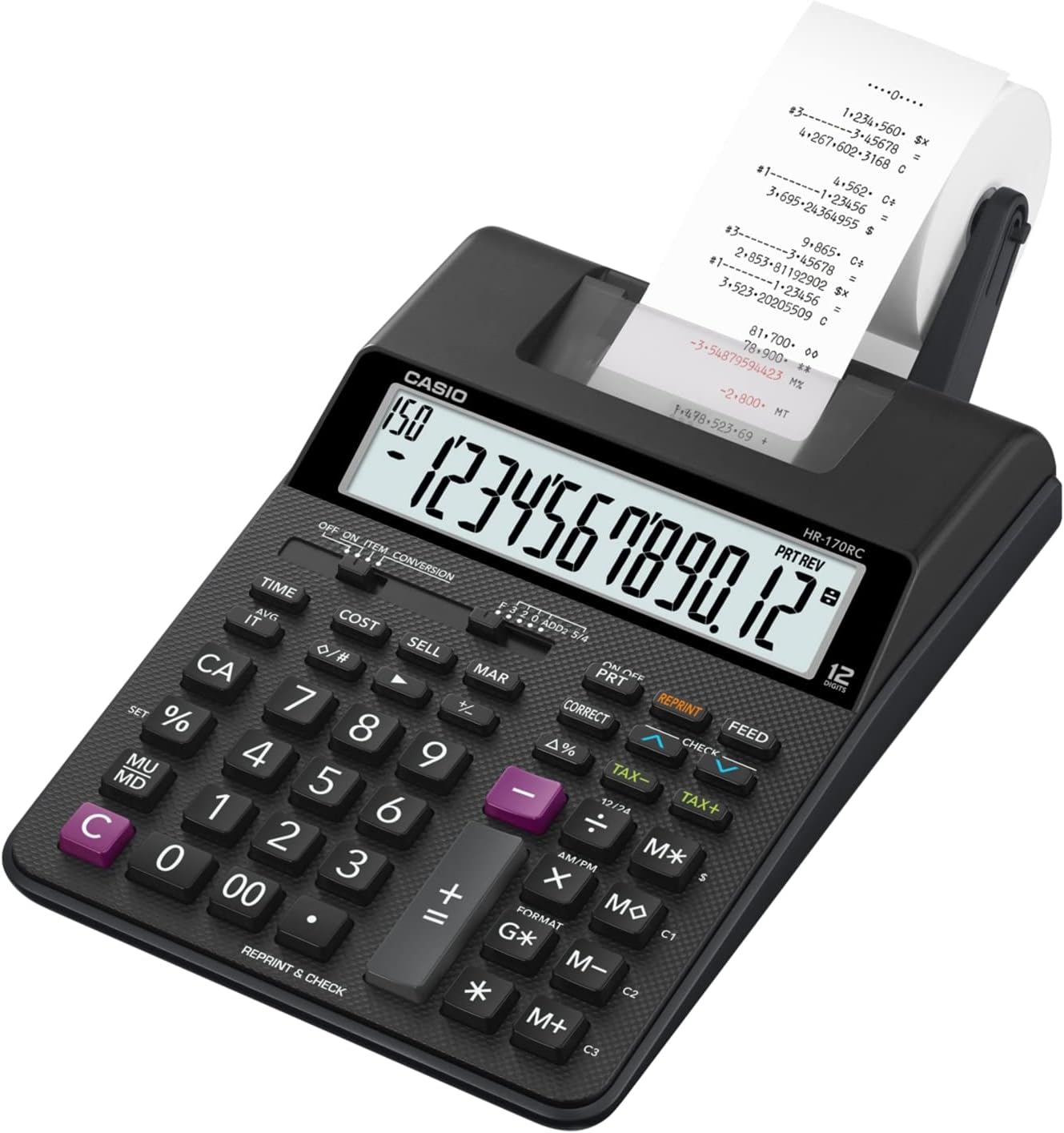 Casio SL100L 8Digit Folding Solar Calculator, Large Display, Silver