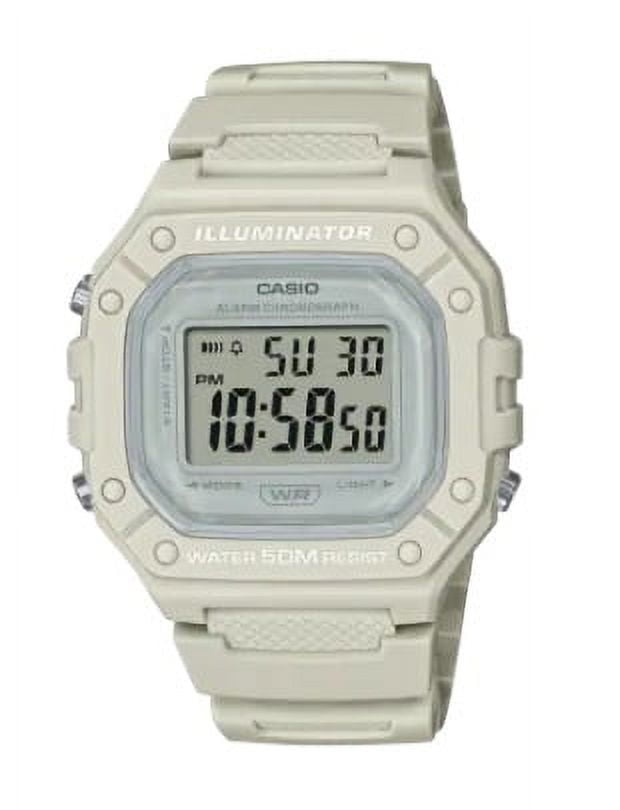 Casio Illuminator Light Gray Band Unisex Digital Sport Wrist Watch W-218HC-8AV