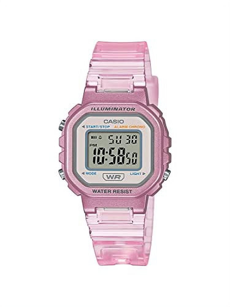 Casio Illuminator Translucent Pink Alarm Chronograph Digital Watch LA