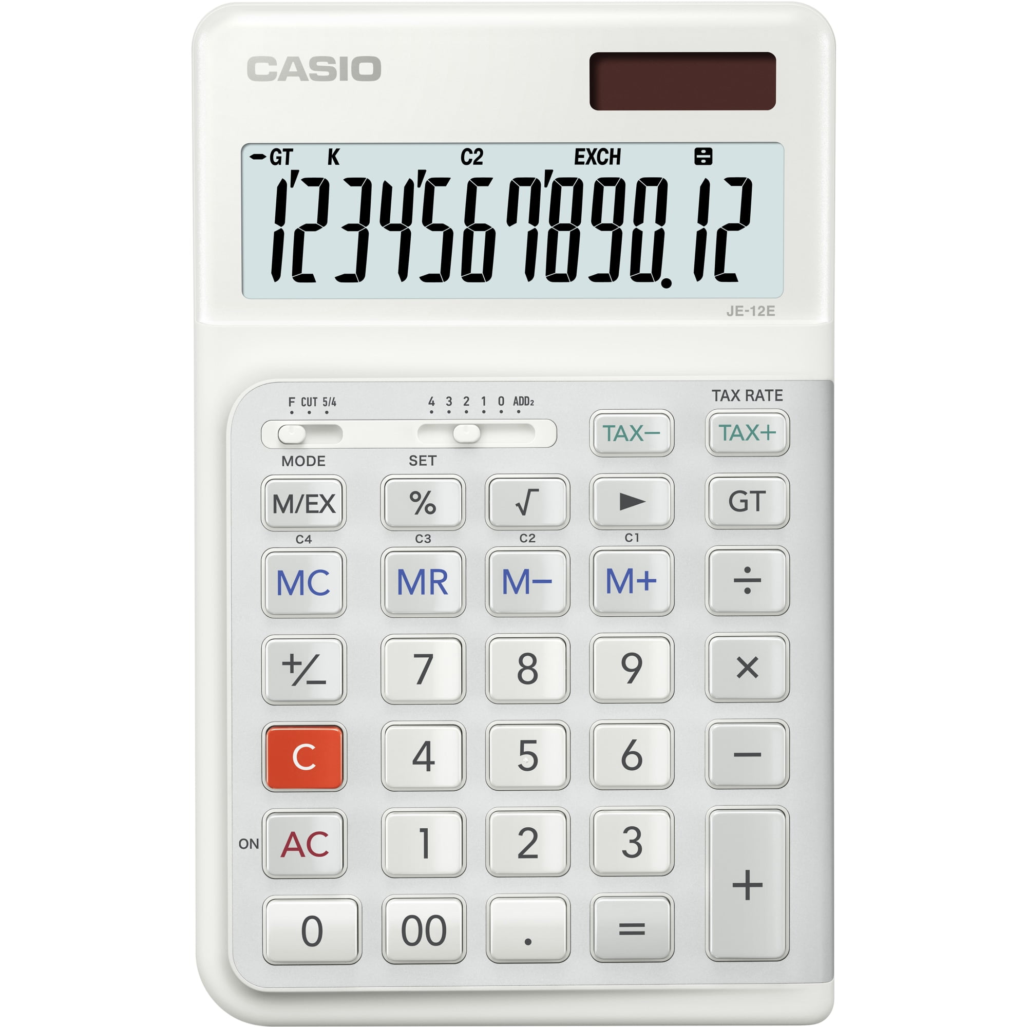 Casio® JE-12E Compact Ergonomic Calculator, White - Walmart.com