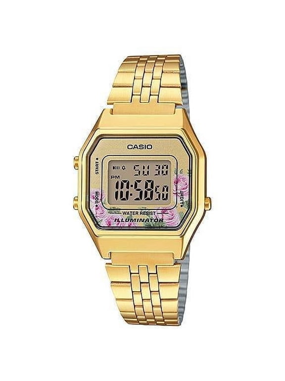 LA680WGA-4C Women's Vintage Gold Tone Chronograph Alarm Digital Watch