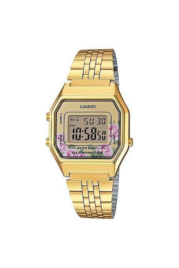 LA680WGA-4C Women's Vintage Gold Tone Chronograph Alarm Digital Watch