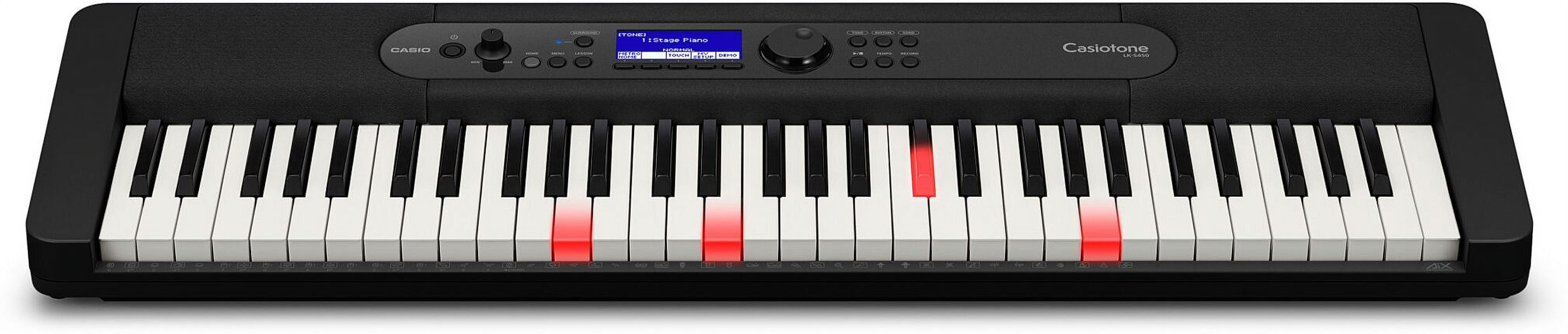 Casio LK-S450 61 Key Keyboard with Lighted Keys, Built-In Speakers, Compact Design, 9.92 lbs