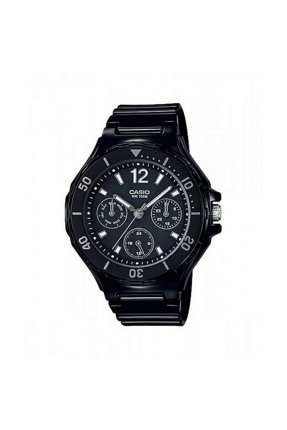 LRW250H-1A1 Ladies ALL BLACK Sports Watch 100M Day/Date Rotating Bezel