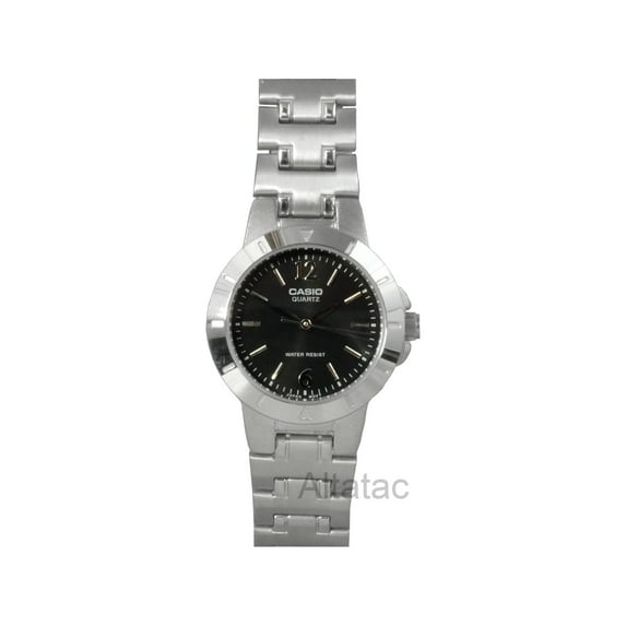 Casio LTP-1177A-1A Women's Casual Analog Watch w/ Black Dial & Notched Bezel