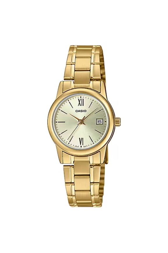 Womens Gold-Tone Stainless Steel Watch with Champagne Dial -