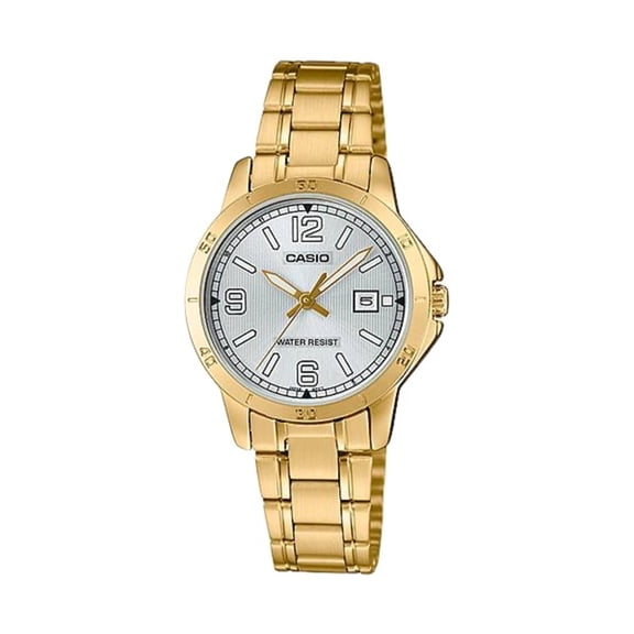 Casio Women’s Silver Dial Gold-Tone Stainless Steel Bracelet Watch -