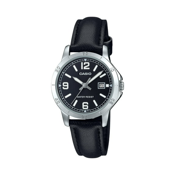 Casio Women’s Black Analog Watch with Black Dial - LTP-V004L-1B