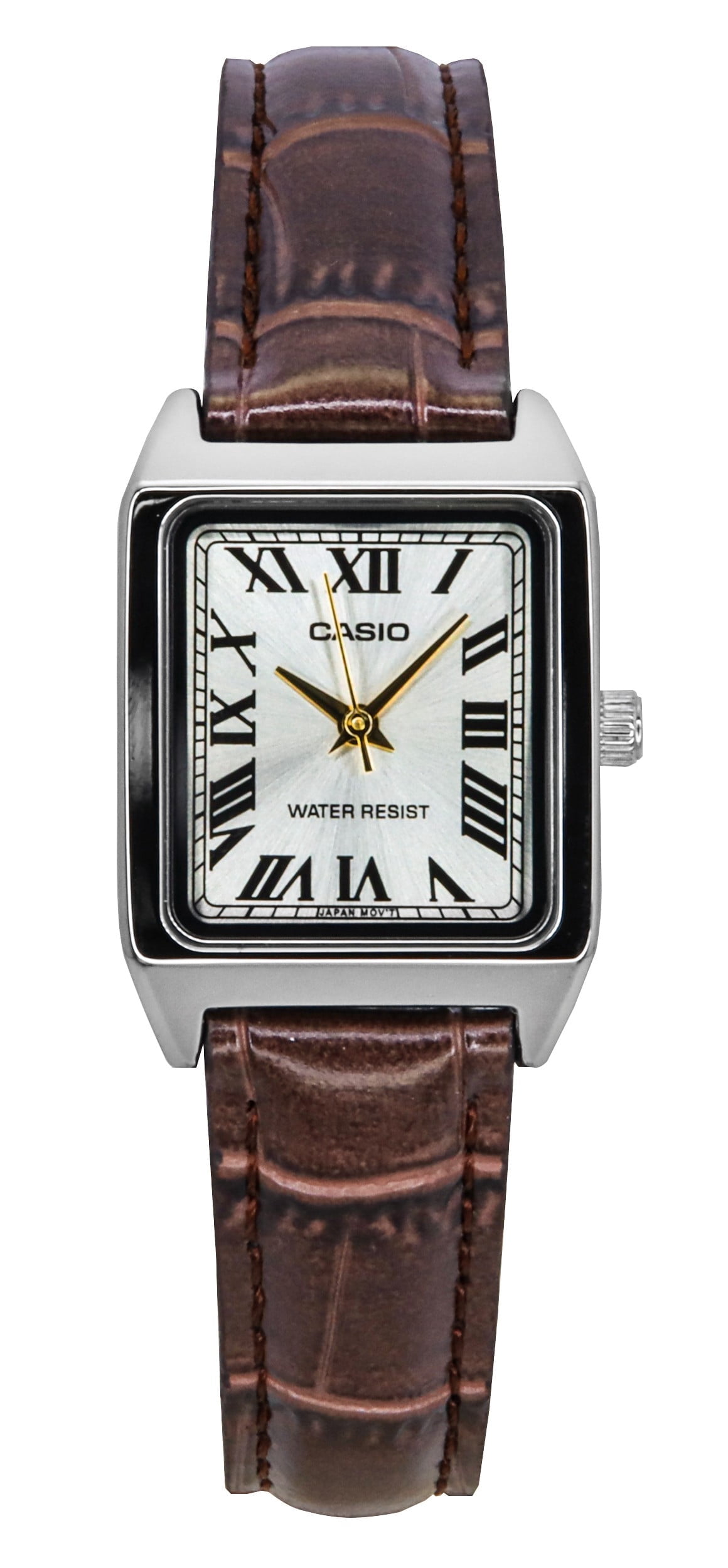 Casio Women's Brown Analog Watch with Gold Dial - LTP-V007L-9BUDF