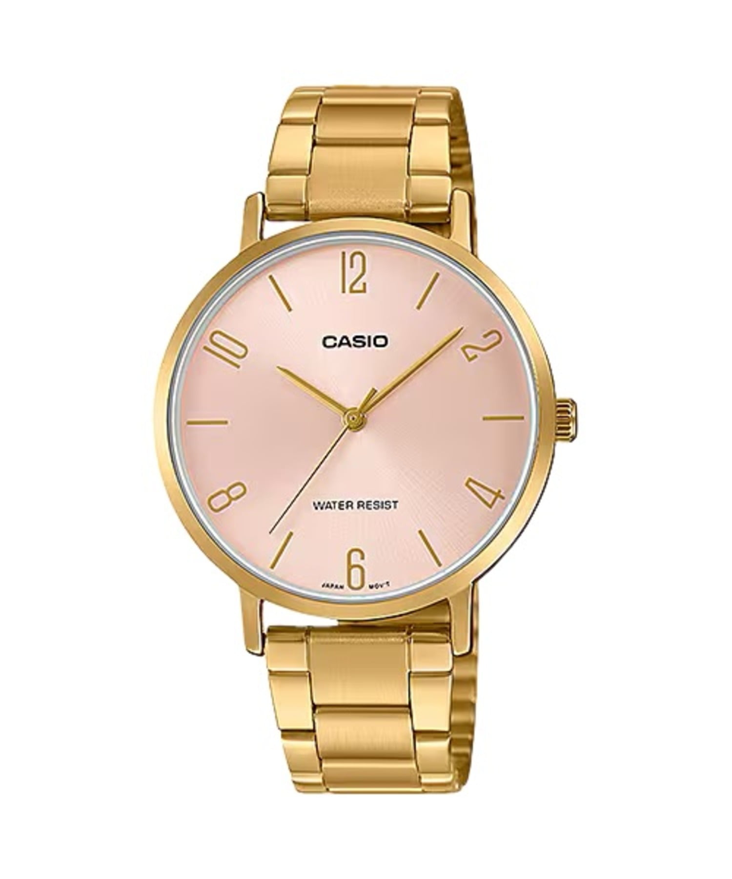Casio Women's Pink Dial Gold-Tone Stainless Steel Bracelet Watch