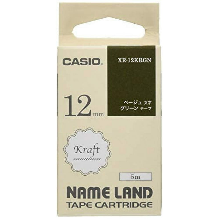 Casio Label Writer Nameland Genuine Kraft Tape 12mm XR-12KRGN