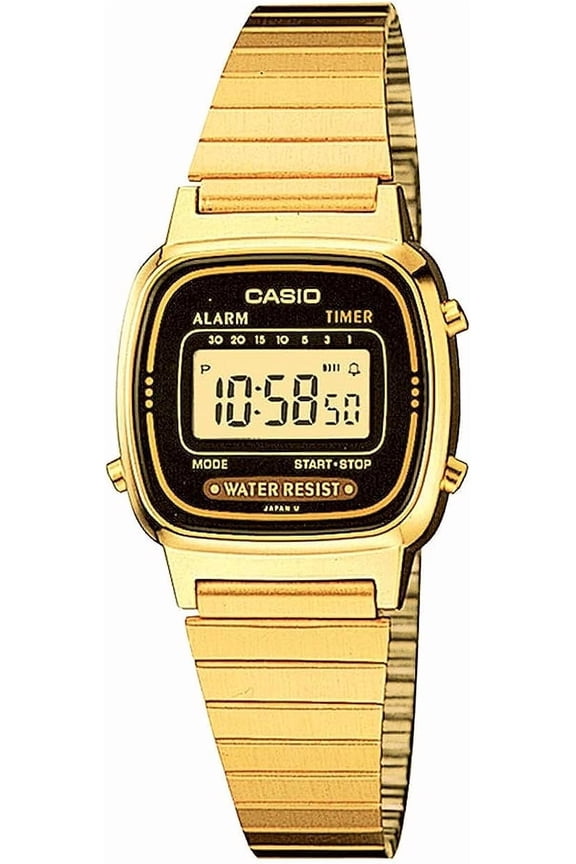 Ladies Stainless Steel Gold Digital Watch LA670WGA-1CR