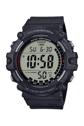 Large LCD Digital Wristwatch Adult Mens Black