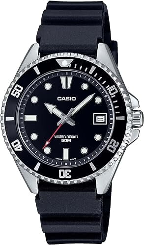 Casio MDV10 1A1 Dive Inspired 38mm Sports Watch with Unisex Black Dial Rubber Band and 200M Water Resistance Walmart