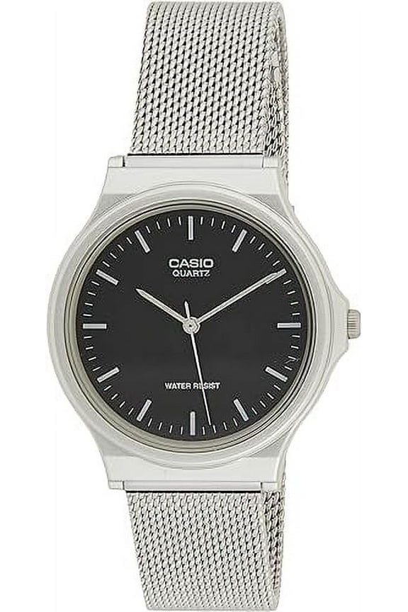 MQ24M-1E Men's Analog Silver Stainless Steel Mesh Band Watch