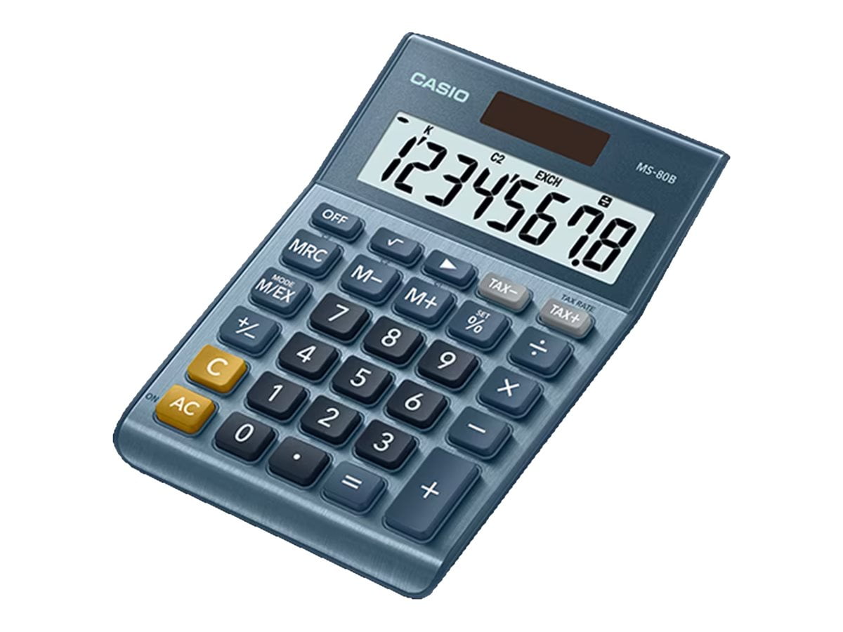 Casio MS-80B 8 Digit Desktop Calculator in Blue - Walmart.com