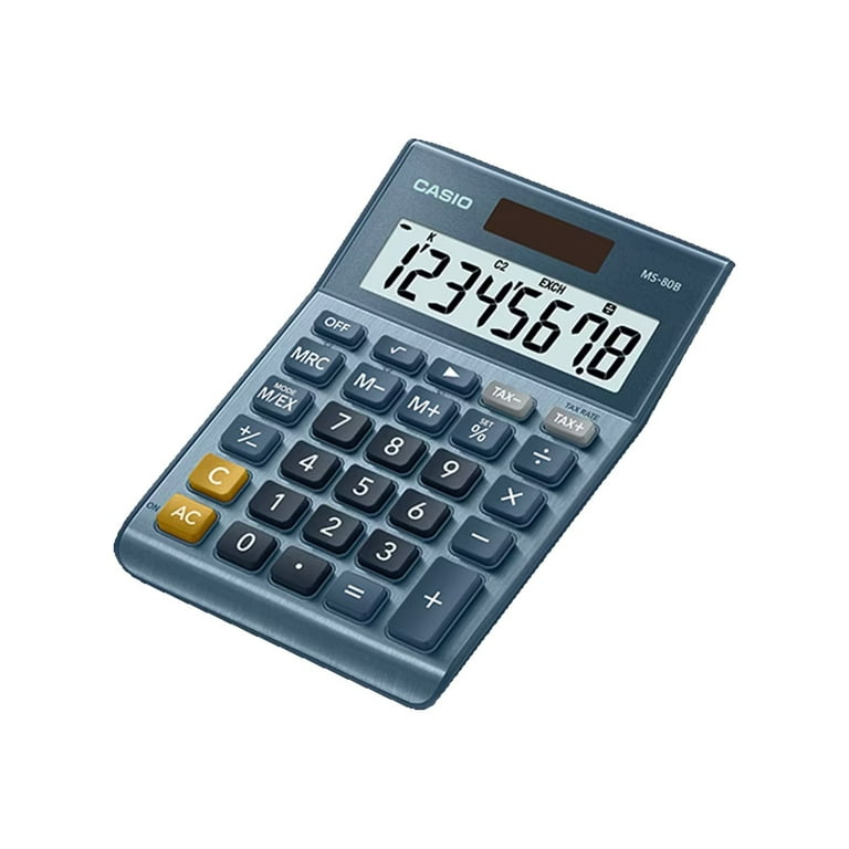 Casio MS 80B 8 Digit Desktop Calculator in Blue