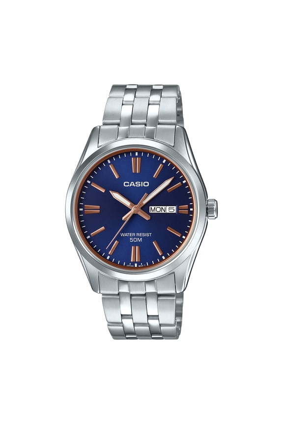 MTP-1335D-2A2V Men's Standard Analog Day Date Casual Blue Dial Watch