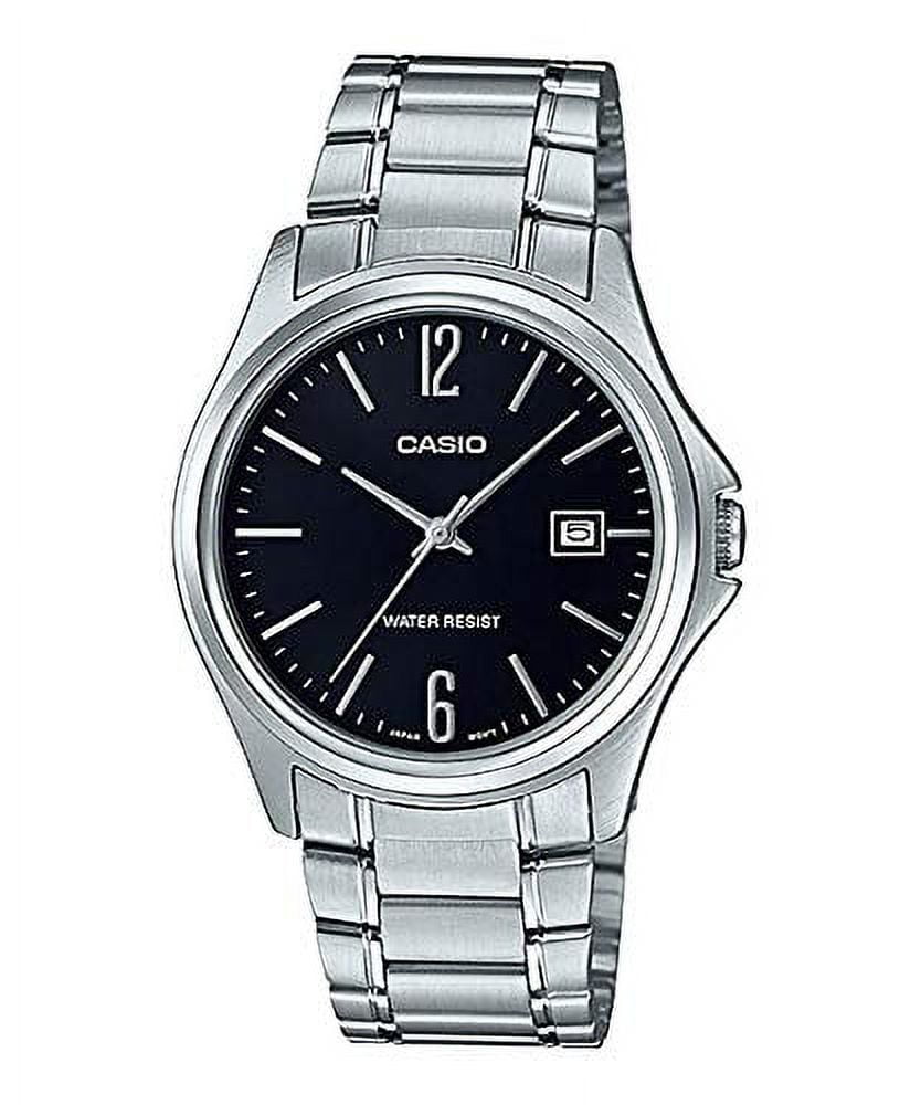 Casio MTP-1404D-1A Men's Dress Stainless Steel Black Dial 3-Hand Analog Watch