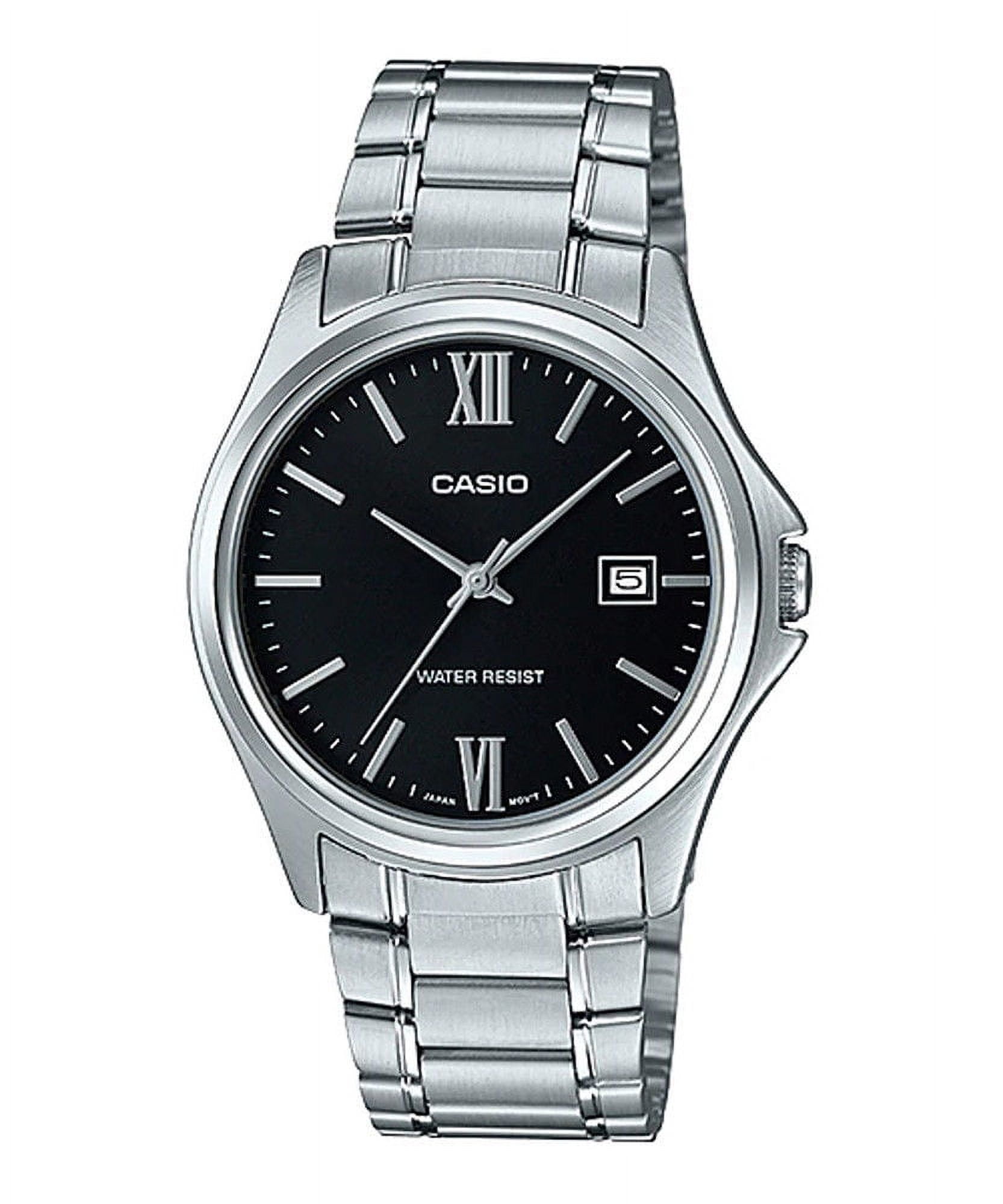 Casio MTP1404D1A2 Men's Dress Stainless Steel Black Dial 3Hand Date