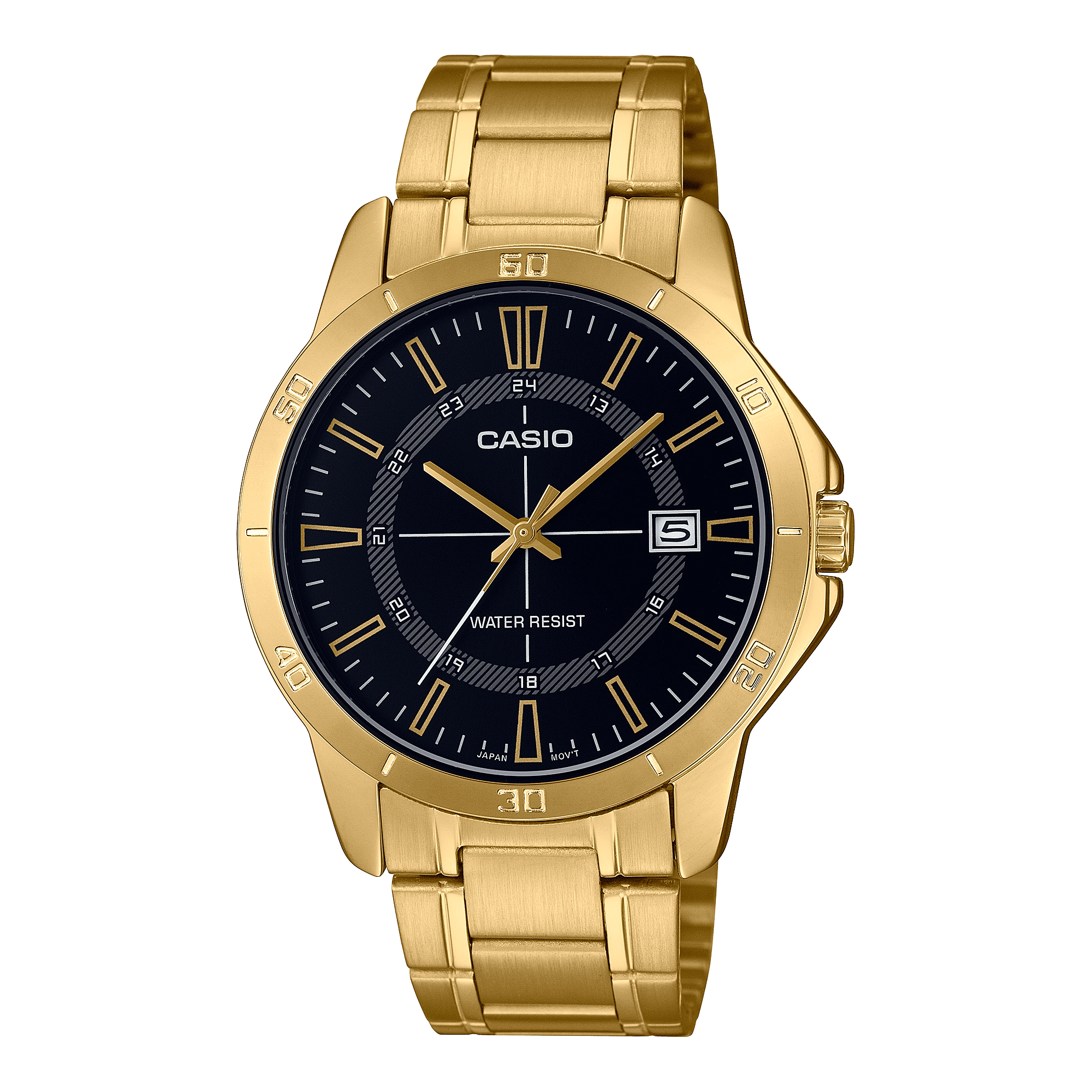 Casio MTP V004G 1C Black Analog Gold Stainless Steel France Ubuy