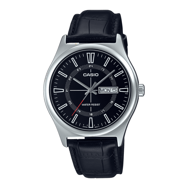 Casio MTP-V006L-7C Silver Analog Leather Strap Quartz Classic