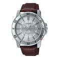 thumbnail image 1 of Casio MTP-VD01L-7C Silver Analog Brown Leather Quartz Sporty Dress Men's Watch, 1 of 1