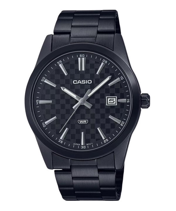 Casio Men’s Black Analog Watch Black Dial Steel Bracelet - MTP-VD03B-1AUDF
