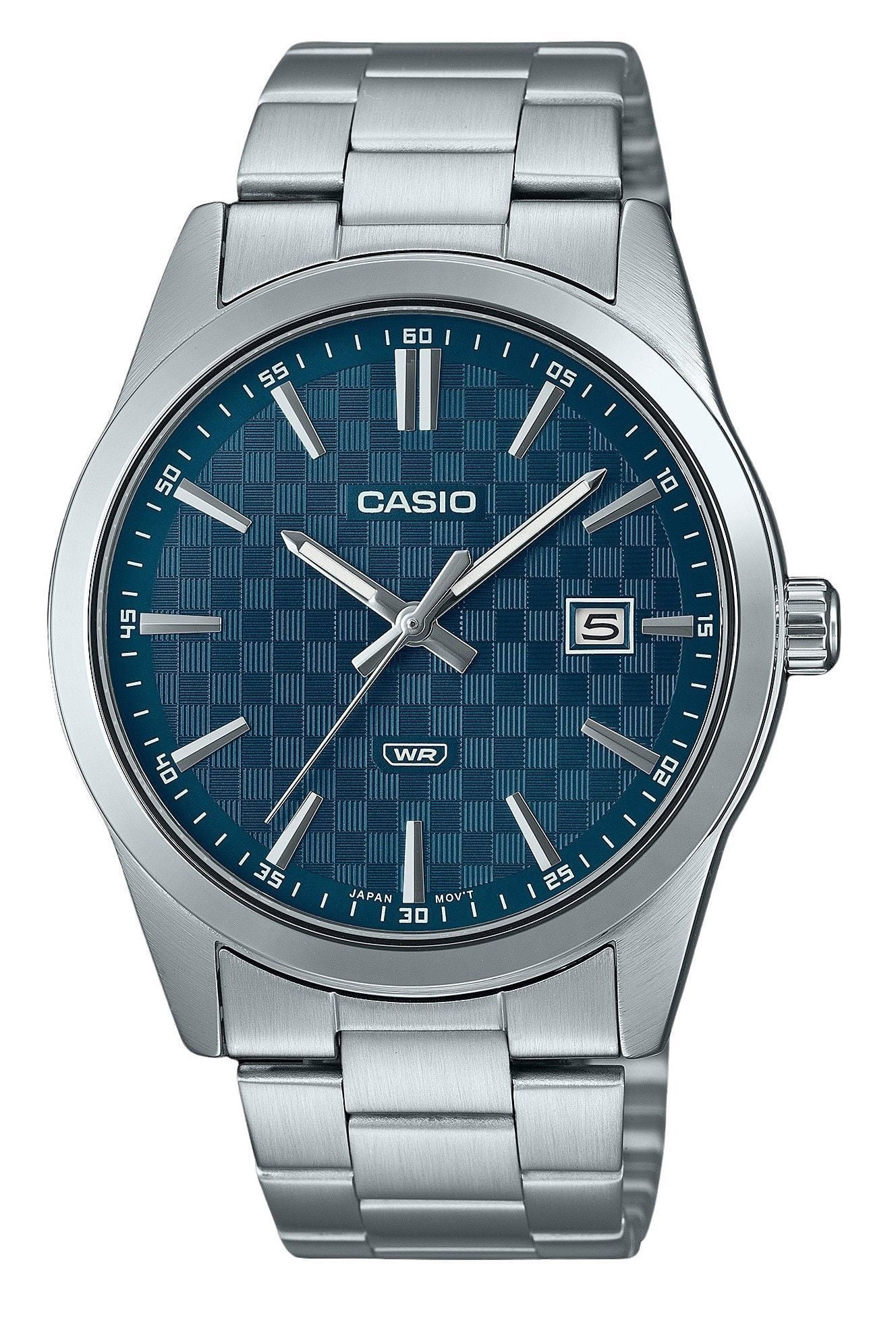 Casio Men's Silver Wristwatch, Blue (MTP-VD03D-2A2UDF)
